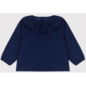 Petit Bateau Blouse manches longues bebe en velours extra fin Bleu Fonce 3M