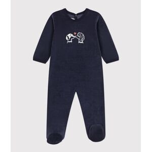 Petit Bateau Pyjama bebe chiens en velours Bleu Smoking 24M