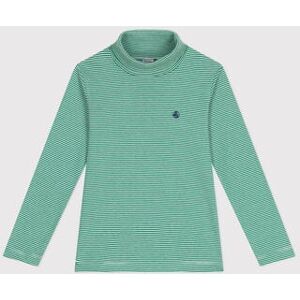 Petit Bateau Sous-pull rayé en coton enfant fille / garçon Vert Jardin/ Marshmallow 10A - Publicité