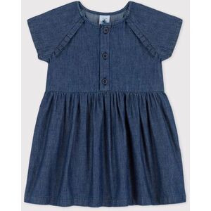 Petit Bateau Robe en denim leger bio bebe Bleu Denim 6M