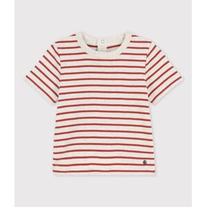 Petit Bateau Tee-shirt manches courtes raye en coton bio bebe Beige Montelimar/ Ombrie 12M