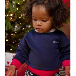 Petit Bateau Sweatshirt en molleton bebe Bleu Smoking 18M