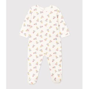Petit Bateau Pyjama bebe bonnets en molleton Blanc Marshmallow/Blanc Multico 3M
