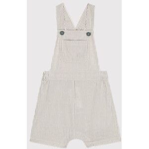 Petit Bateau Salopette courte bebe en seersucker Marecage/ Marshmallow 24M