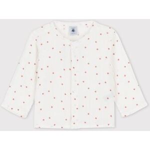 Petit Bateau Chemise en gaze de coton bio bebe Blanc Marshmallow/Rouge Ombrie 18M