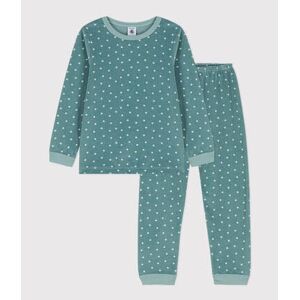 Petit Bateau Pyjama etoile en velours enfant Bleu Brut/Blanc Marshmallow 4A