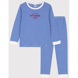 Petit Bateau Pyjama milleraies en coton enfant Bleu Perse/Blanc Marshmallow 8A