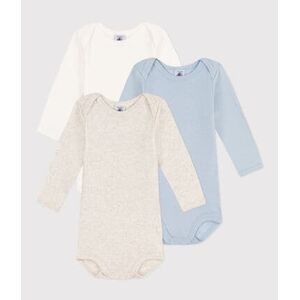 Petit Bateau Lot de 3 bodies manches longues unis en coton Variante 1 36M