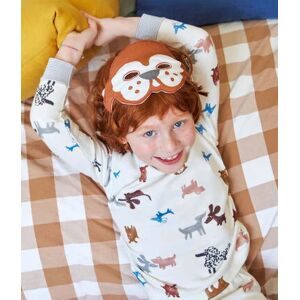 Petit Bateau Pyjama deguisement avec un masque chien en molleton enfant Blanc Marshmallow/Blanc Multico 3A