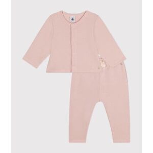 Petit Bateau Ensemble cardigan et pantalon en molleton bebe Rose Saline 3M