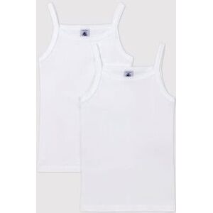 Petit Bateau Lot de 2 chemises a bretelles blanches petite fille Variante 1 3A