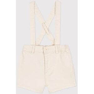 Petit Bateau Short a bretelles bebe en denim Écru Avalanche 6M