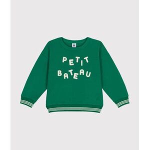 Petit Bateau Sweatshirt en molleton enfant fille / garcon Vert Jardin 3A