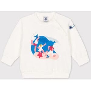 Sweatshirt Bebe Petit Bateau x Water Family Blanc Marshmallow 6M