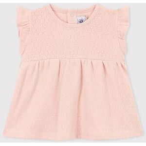 Petit Bateau Blouse bebe sans manche en maille ajouree Rose Saline 6M