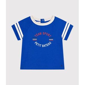 Petit Bateau Tee-shirt manches courtes en jersey fin bebe Bleu Calvin 3M
