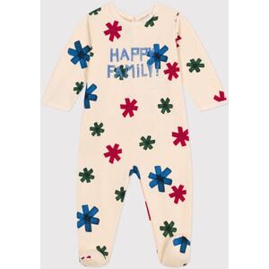 Petit Bateau Pyjama bebe happy family en molleton Blanc Avalanche/ Multico 24M