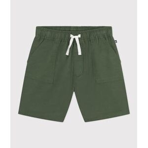 Petit Bateau Short en twill de coton et lin enfant Vert Croco 6A