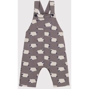 Petit Bateau Salopette bebe longue imprimee moutons en molleton Bongris/ Multico 6M