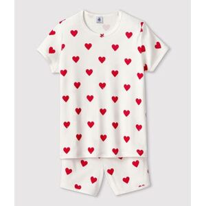 CŒUR_ROUGE Pyjacourt cœur fille en coton Blanc Marshmallow/Rouge Terkuit 14A - Publicité