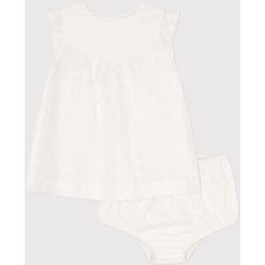 Petit Bateau Robe bebe avec bloomer en broderie anglaise Blanc Marshmallow 6M