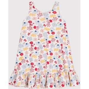 Petit Bateau Robe sans manche en coton enfant fille Blanc Marshmallow/Blanc Multico 12A