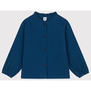 Petit Bateau Blouse en gaze de coton enfant fille Bleu Incognito 6A