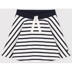 Petit Bateau Jupe rayee en coton epais enfant fille Blanc Marshmallow/Bleu Smoking 6A