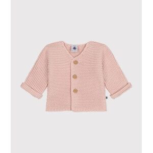 Petit Bateau Cardigan en tricot point mousse bebe Rose Saline 12M