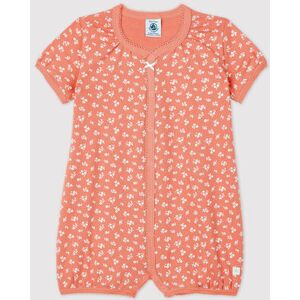 Petit Bateau Combicourt fleuri bebe en coton biologique Rose Papaye/ Marshmallow 12M