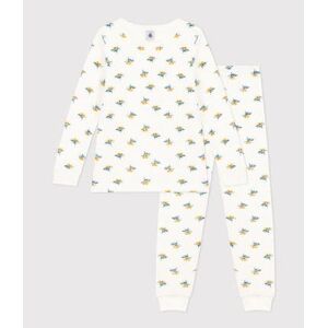 Petit Bateau Pyjama fleur petite fille en bouclette eponge Blanc Marshmallow/Blanc Multico 2A