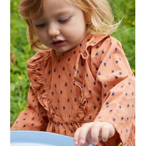 Petit Bateau Robe manches longues en velours bebe Sienna/ Multico 18M