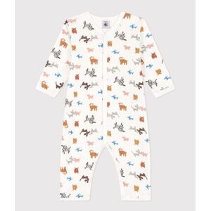 Petit Bateau Pyjama bebe sans pieds en coton Blanc Marshmallow/ Ecureuil 6M