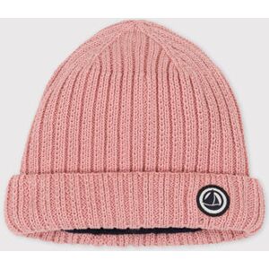 Petit Bateau Bonnet bebe en tricot double en polaire recyclee Rose Saline 3/6M