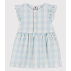 Petit Bateau Robe en popeline vichy bebe Boldair/ Marshmallow 6M