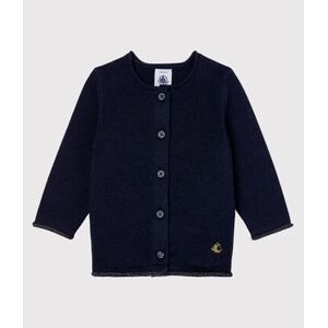 Petit Bateau Cardigan essentiel bebe fille en tricot laine et coton Bleu Smoking 6M