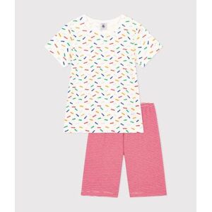 Petit Bateau Pyjama short en coton enfant Blanc Marshmallow/Blanc Multico 12A