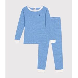 Petit Bateau Pyjama ajuste en coton raye enfant Delphinium/ Marshmallow 8A