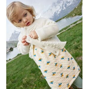 Petit Bateau Robe manches longues en tubique matelasse imprime bebe Blanc Avalanche/ Multico 3M