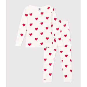 Petit Bateau Pyjama ajuste coeurs en coton petite fille Blanc Marshmallow/Rouge Terkuit 12A