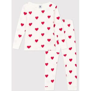 Petit Bateau Pyjama ajusté coeurs en coton petite fille Blanc Marshmallow/Rouge Terkuit 5A - Publicité