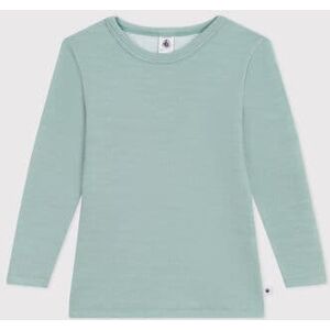 Petit Bateau Tee shirt manches longues petite fille/petit garcon en laine et coton Vert Paul 10A