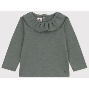 Petit Bateau Blouse manches longues en jersey flamme bebe Vert Thuya 12M