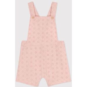 Petit Bateau Salopette courte bebe en broderie anglaise Rose Saline 12M