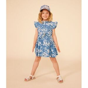 Petit Bateau Casquette en popeline fleurs enfant fille Bleu Beach/ Multico 3/4A