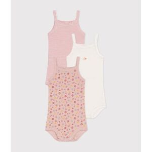 Petit Bateau Lot de 3 bodies bretelles fleurs en coton bebe Variante 1 12M