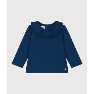 Petit Bateau Blouse manches longues en jersey flamme bebe Bleu Incognito 3M