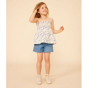 Petit Bateau Blouse sans manche en coton enfant fille Blanc Marshmallow/Blanc Multico 8A