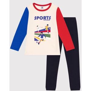 Petit Bateau Pyjama en coton uni motif sports enfant Bleu Smoking/Blanc Multico 4A