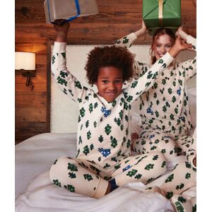 Petit Bateau Pyjama imprime chalet en molleton enfant Blanc Avalanche/ Multico 2A